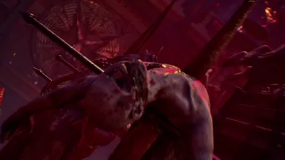 A gothic city under a blood-red moon in Crimson Moon