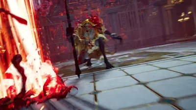 A duel in an ornate hall in Crimson Moon